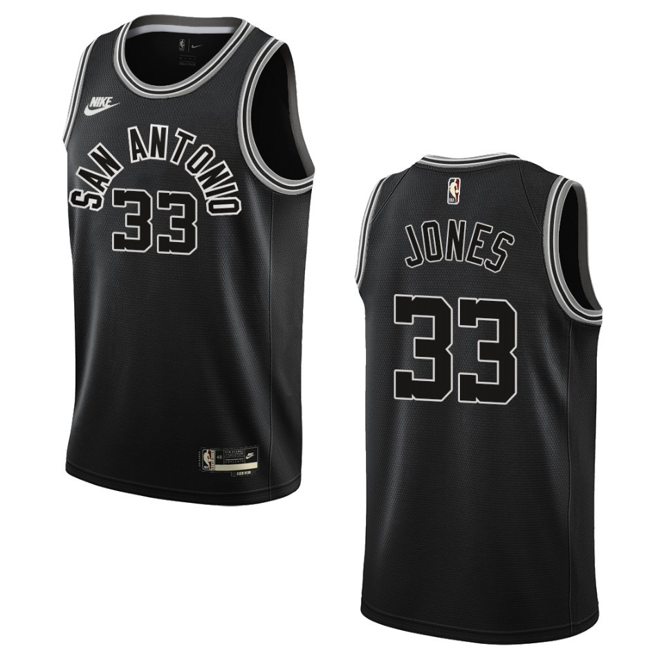 San Antonio Spurs 2022-23 Classic Edition Tre Jones Black Basketball Jersey 50th Season