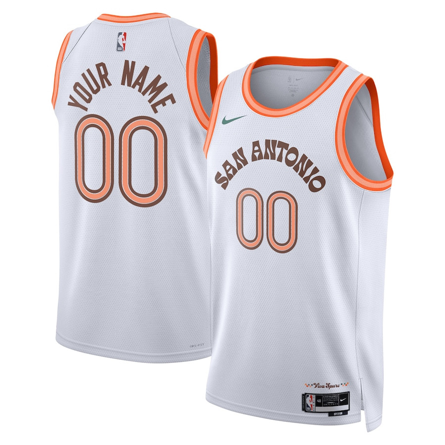 San Antonio Spurs 2023/24 City Edition Swingman Custom Basketball Jersey - White - JS186 
