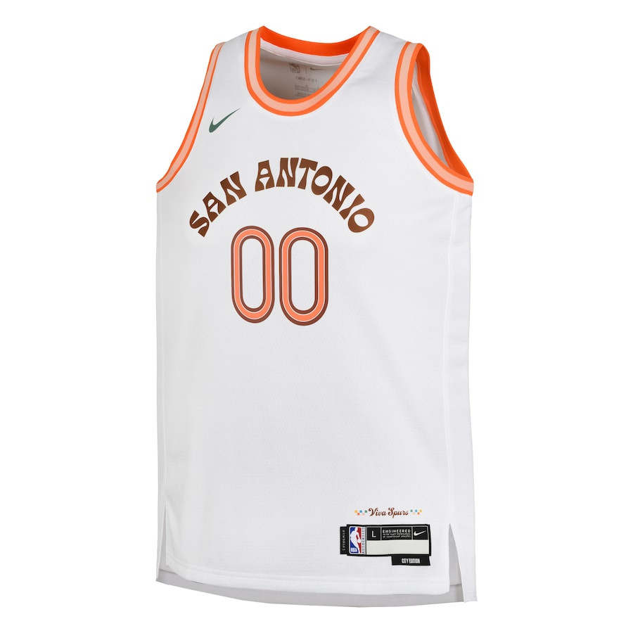 Alternative view of San Antonio Spurs 2023/24 City Edition Swingman Custom YOUTH Basketball Jersey - White - JS802 