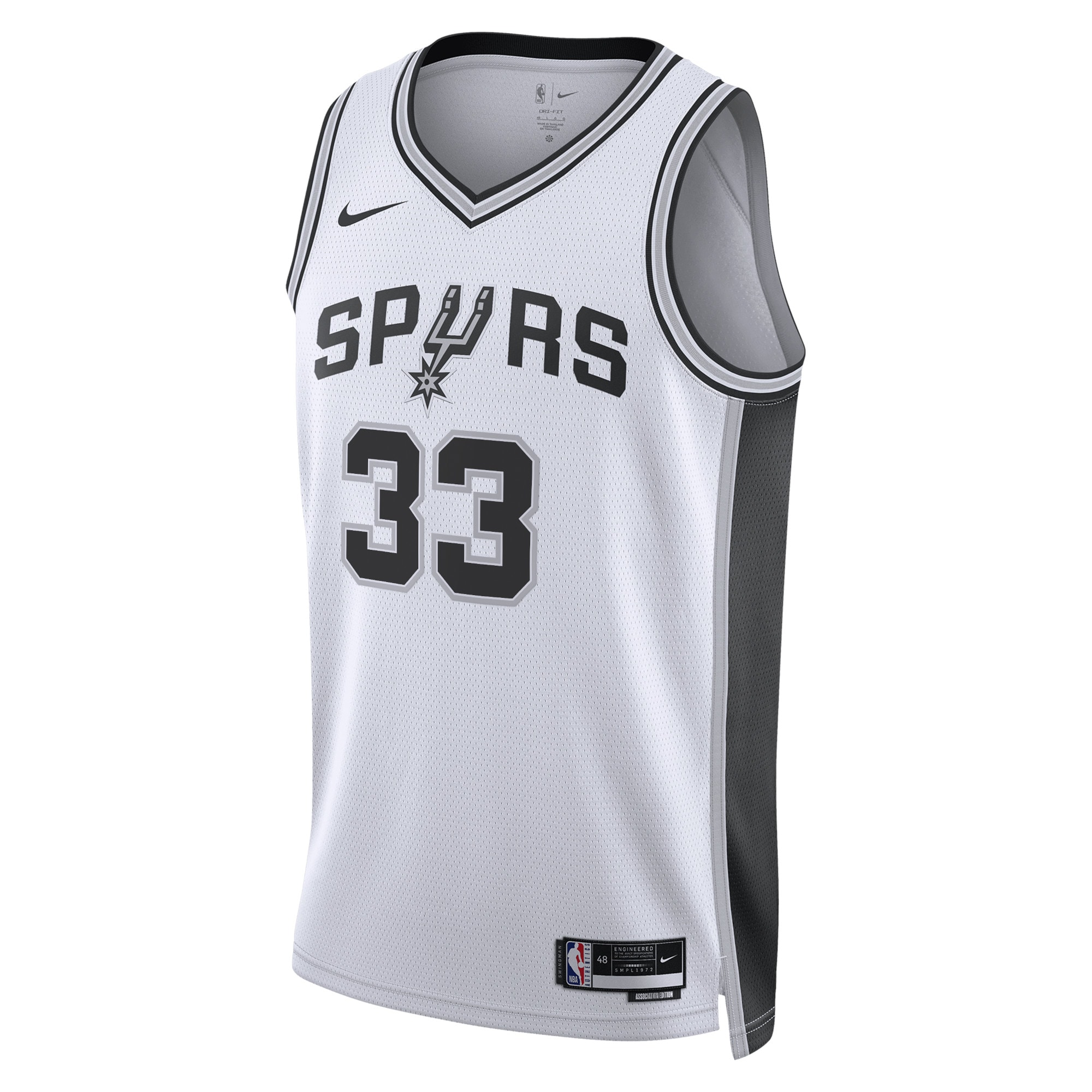 San Antonio Spurs Association Edition Swingman Basketball Jersey - White - Tre Jones - Unisex - JS955 