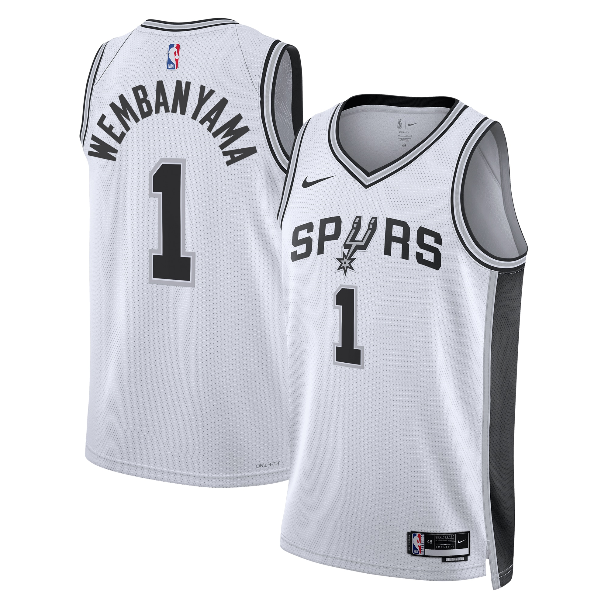 San Antonio Spurs Association Edition Swingman Basketball Jersey - White - Victor Wembanyama - Unisex - JS639 