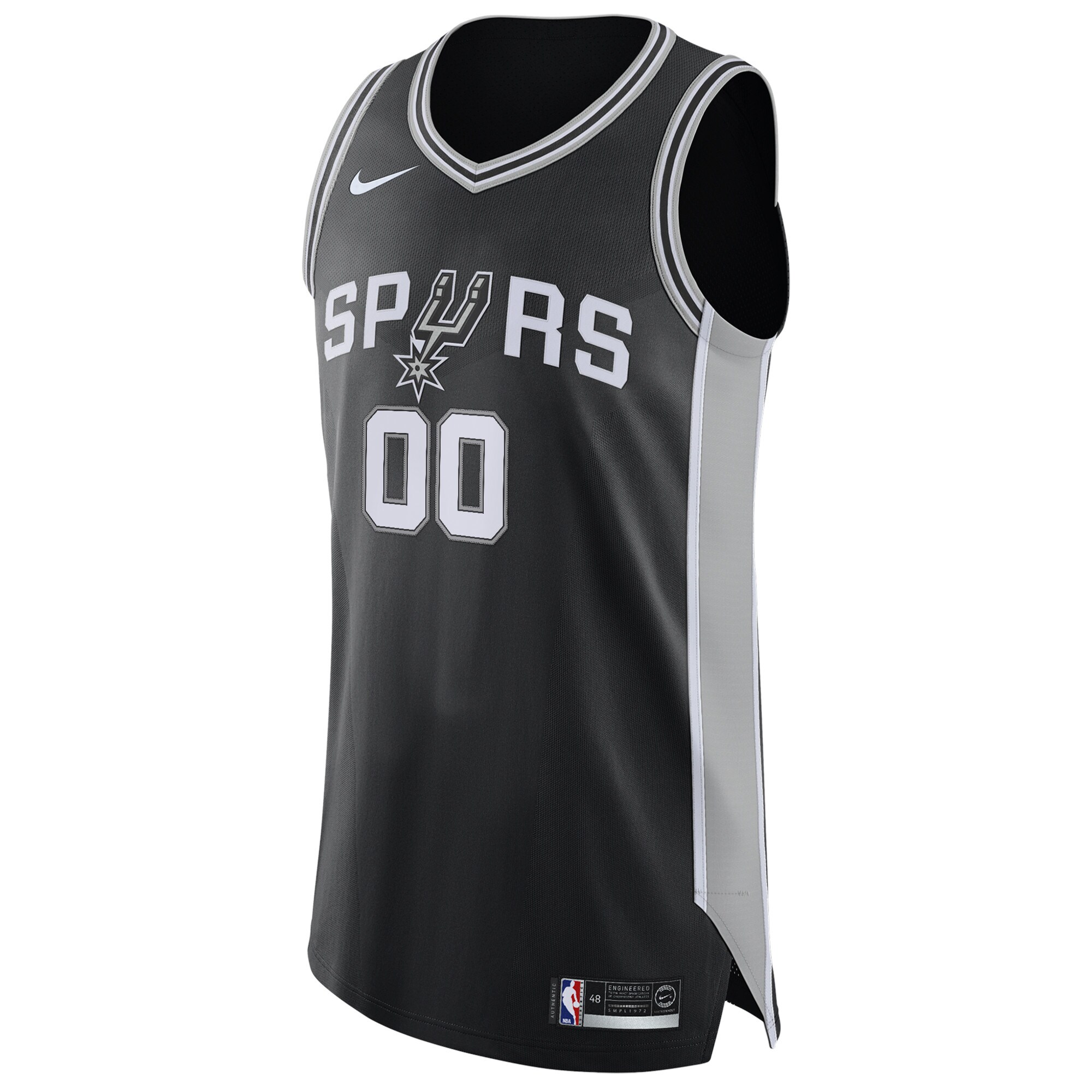 Alternative view of San Antonio Spurs Authentic Custom Basketball Jersey Black - Icon Edition