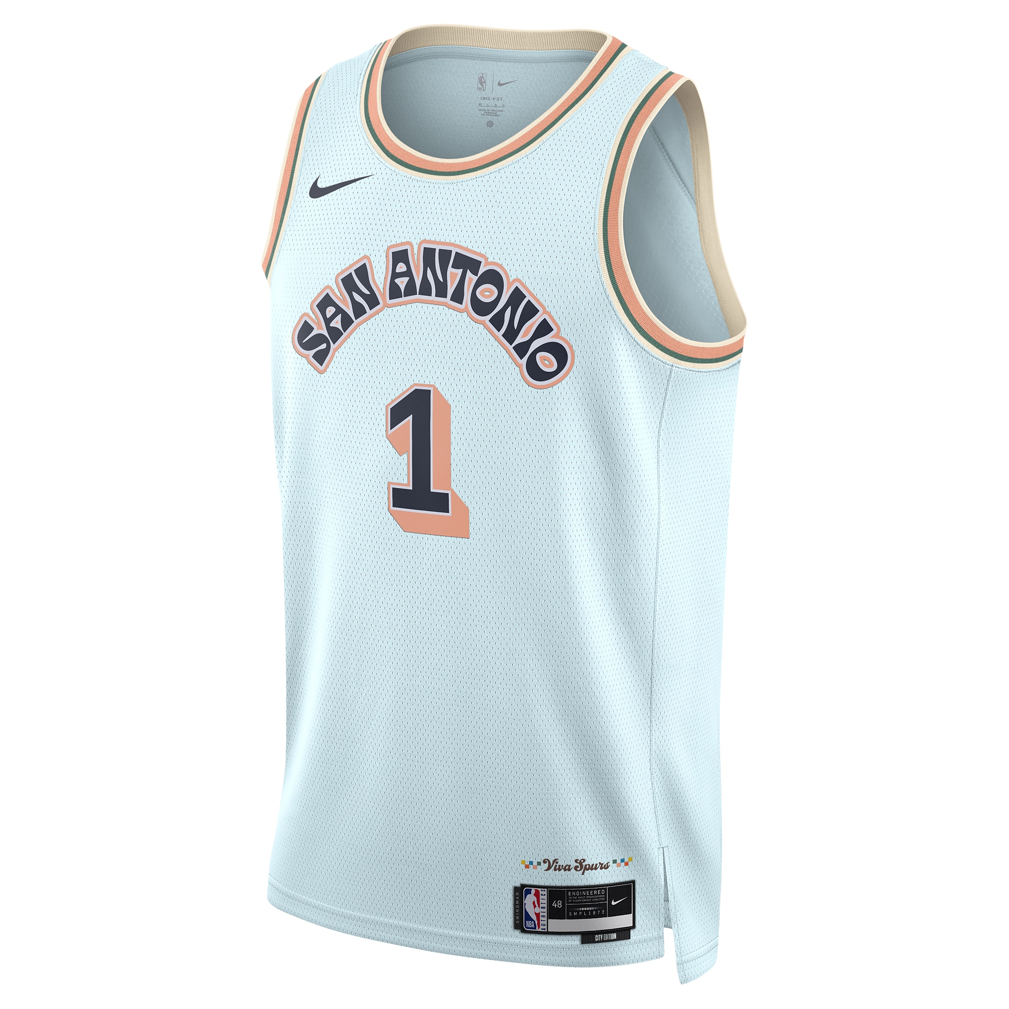 Alternative view of San Antonio Spurs City Edition Swingman Basketball Jersey - Victor Wembanyama - Mens - JS828 