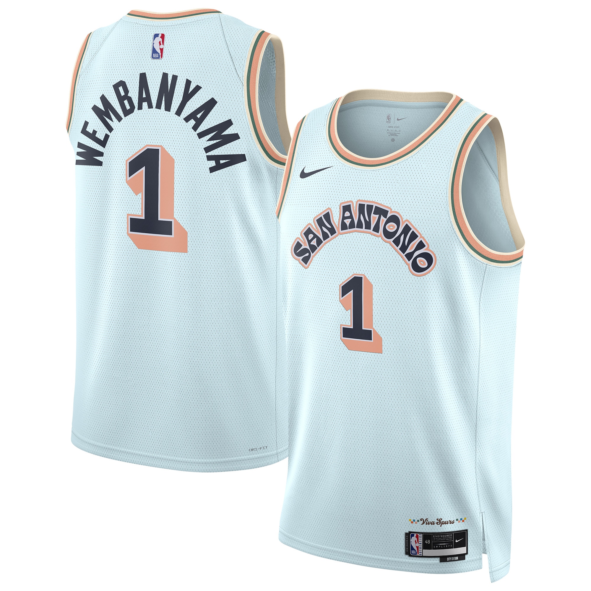 San Antonio Spurs City Edition Swingman Basketball Jersey - Victor Wembanyama - Mens - JS845 