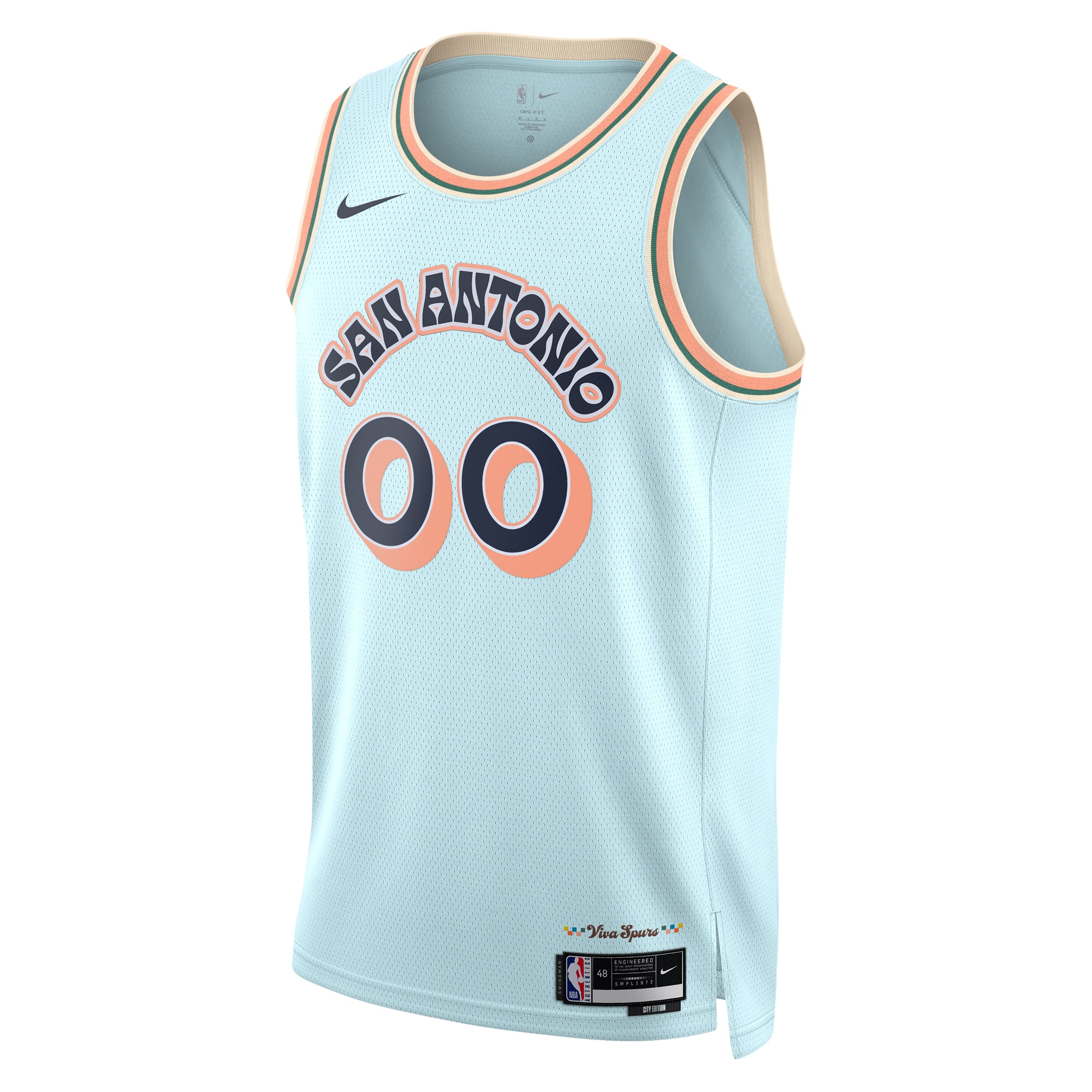 Alternative view of San Antonio Spurs City Edition Swingman Basketball Jersey 2024 - Custom - Unisex - JS274 