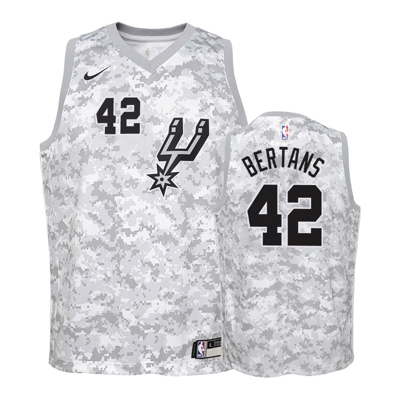 San Antonio Spurs Davis Bertans #42 Camo Earned Basketball Jersey -youth