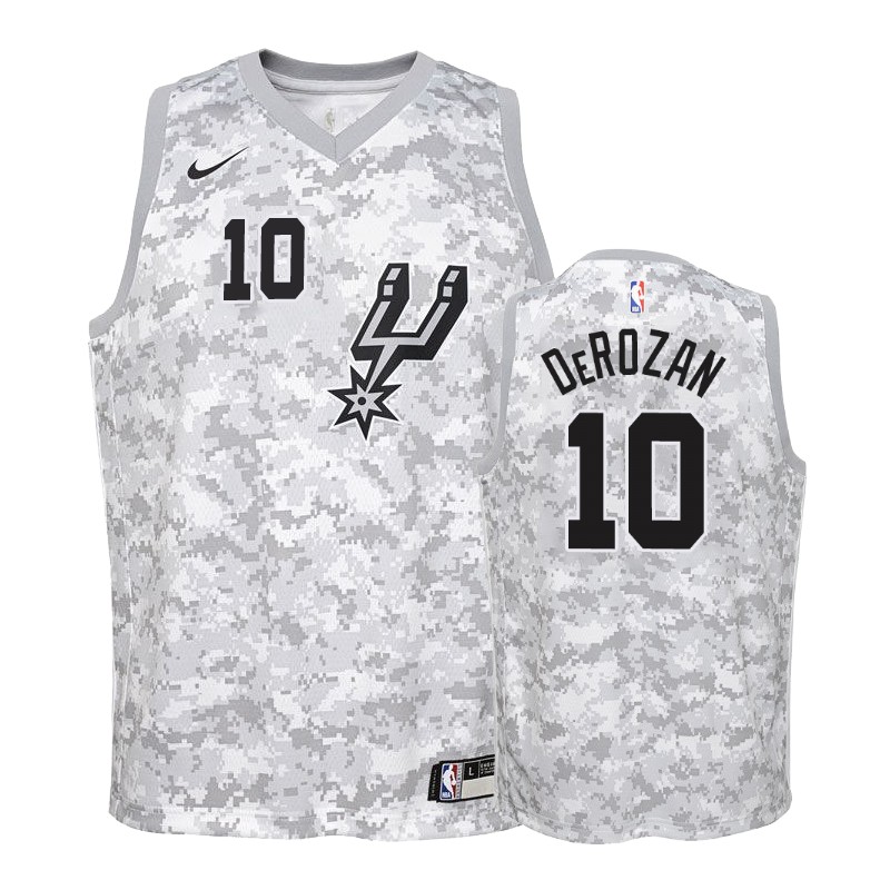 San Antonio Spurs Demar Derozan #10 Camo Earned Basketball Jersey -youth
