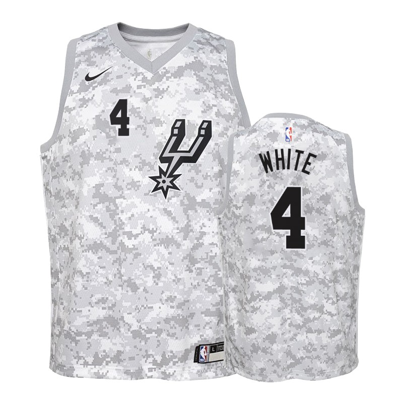 San Antonio Spurs Derrick White #4 Camo Earned Basketball Jersey -youth