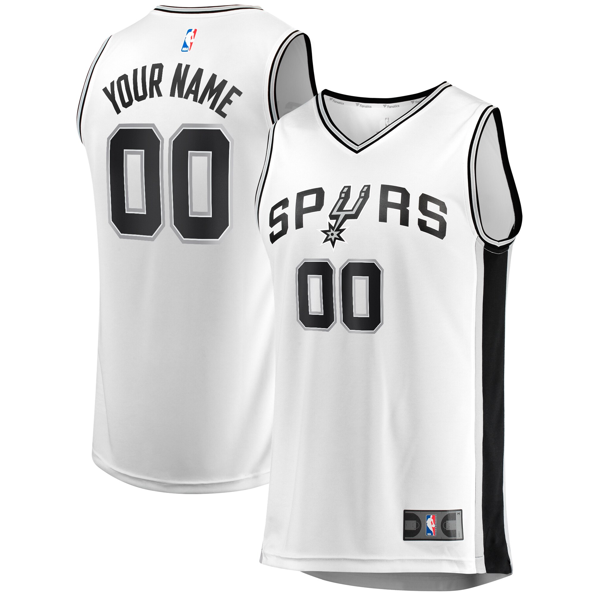 San Antonio Spurs Fanatics Fast Break Custom Replica Basketball Jersey - Association Edition - White