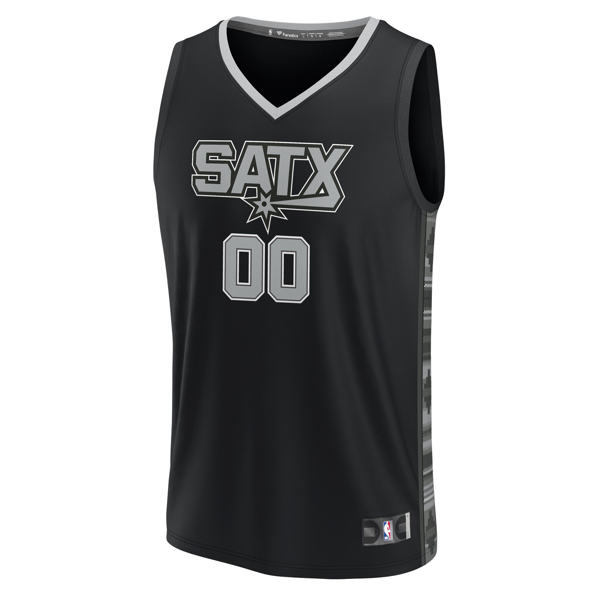 Alternative view of San Antonio Spurs Fanatics Youth Fast Break Replica Custom Basketball Jersey - Statement Edition - Black