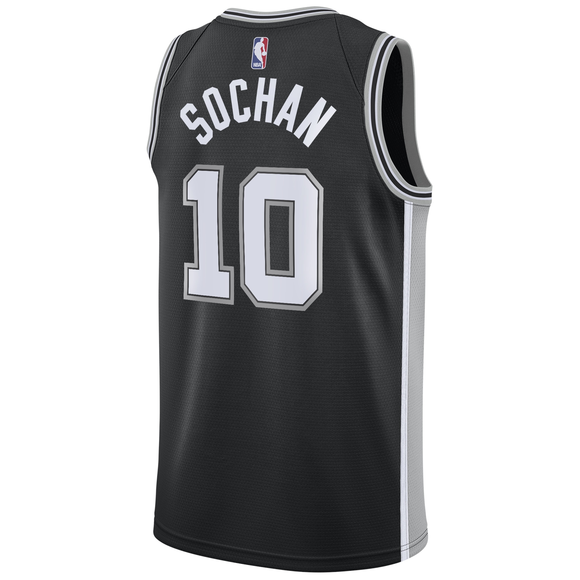 Alternative view of San Antonio Spurs Icon Edition Swingman Basketball Jersey - Black - Jeremy Sochan - Mens - JS674 