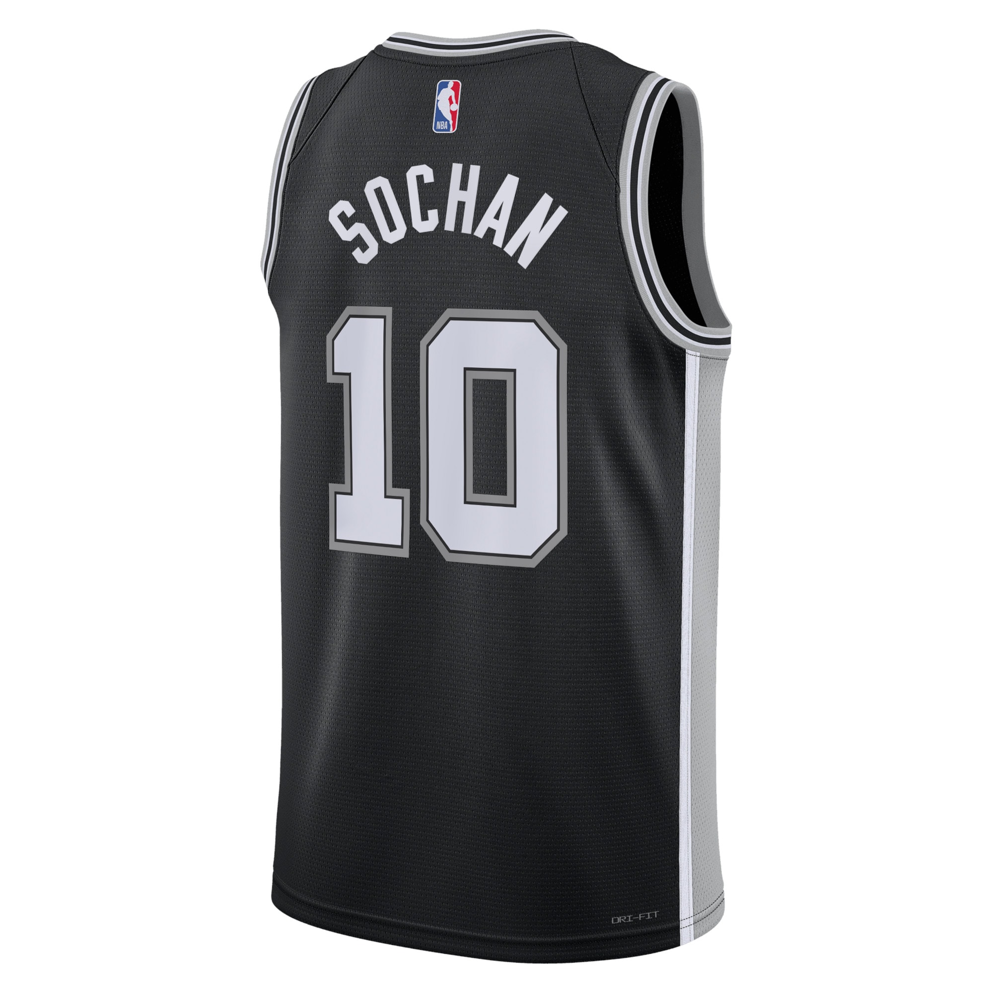Alternative view of San Antonio Spurs Icon Edition Swingman Basketball Jersey - Black - Jeremy Sochan - Unisex - JS186 