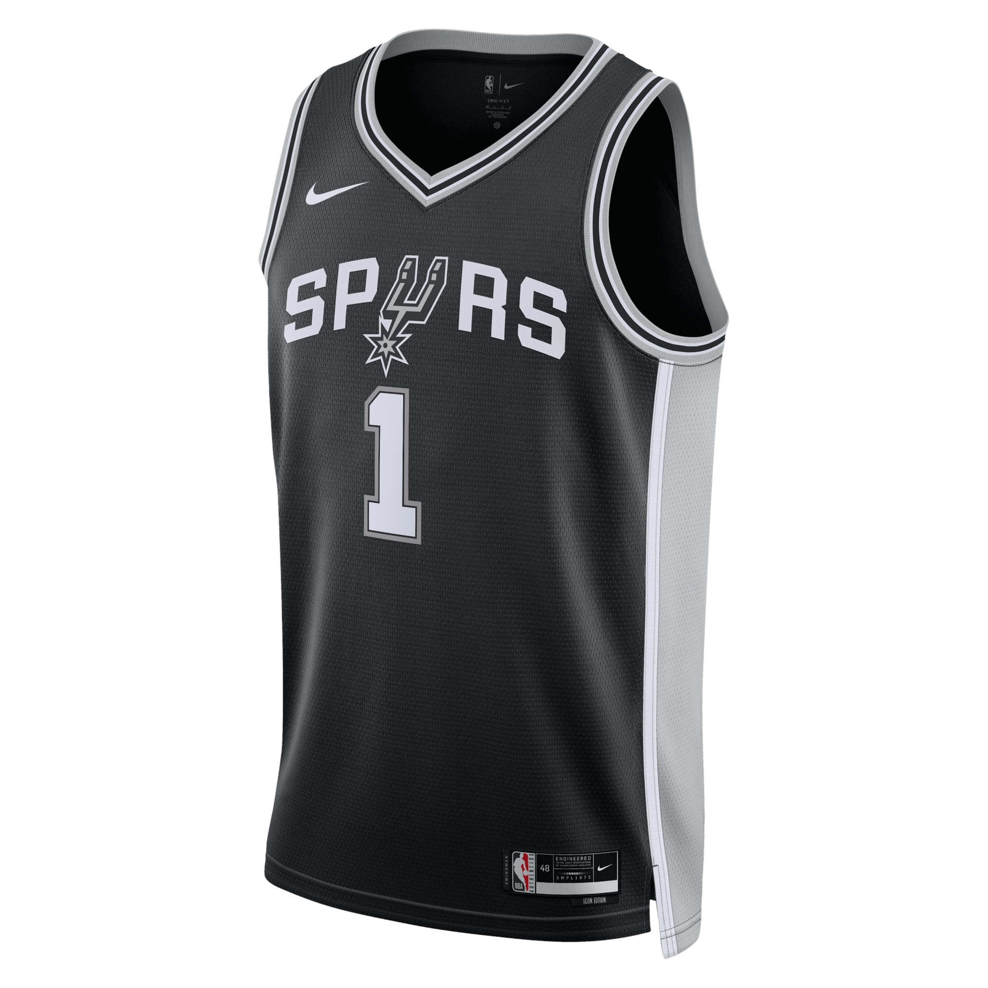 Alternative view of San Antonio Spurs Icon Swingman Basketball Jersey - Victor Wembanyama - Mens - JS229 