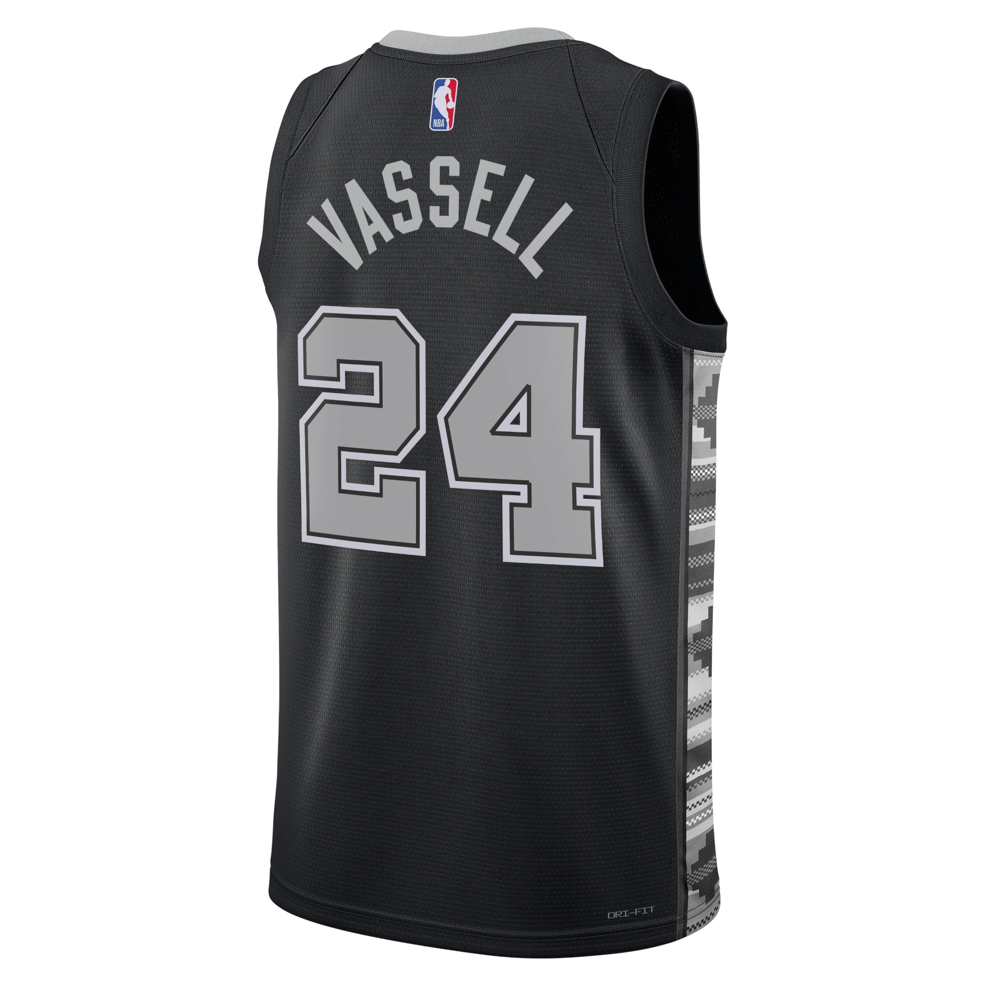 Alternative view of San Antonio Spurs Jordan Statement Edition Swingman Basketball Jersey - Black - Devin Vassell - Unisex - JS307 