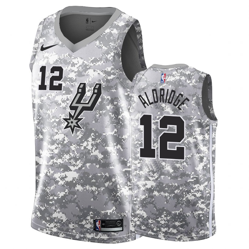 San Antonio Spurs Lamarcus Aldridge Camo Earned Edition Basketball Jersey