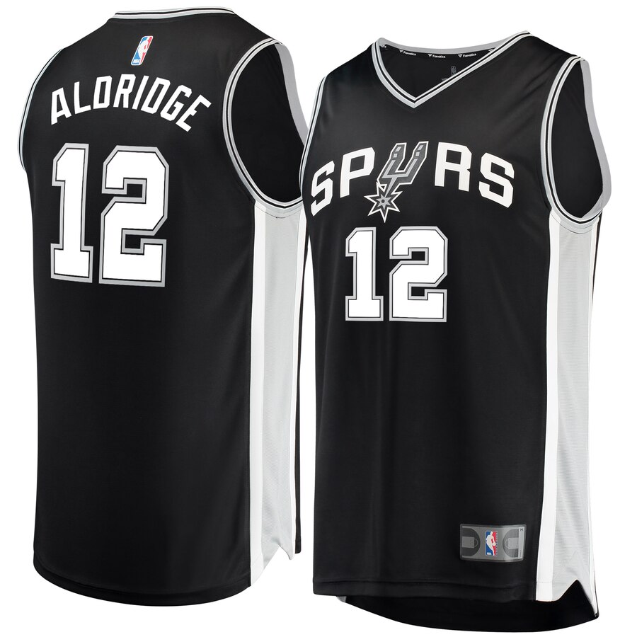 San Antonio Spurs Lamarcus Aldridge Fanatics Branded Youth Fast Break Player Basketball Jersey - Icon Edition - Black