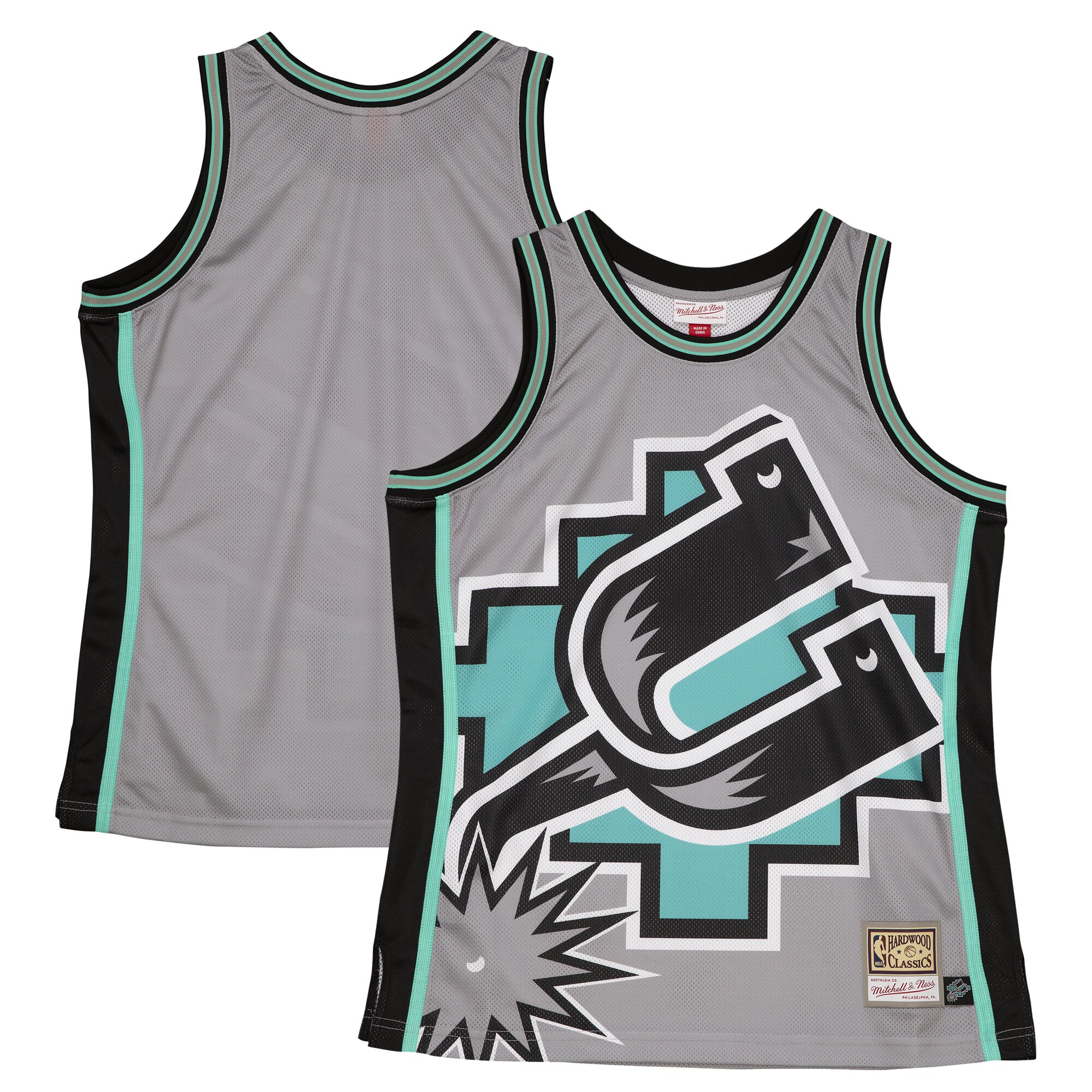 San Antonio Spurs Mitchell & Ness Hardwood Classics Blown Out Fashion Basketball Jersey - Gray
