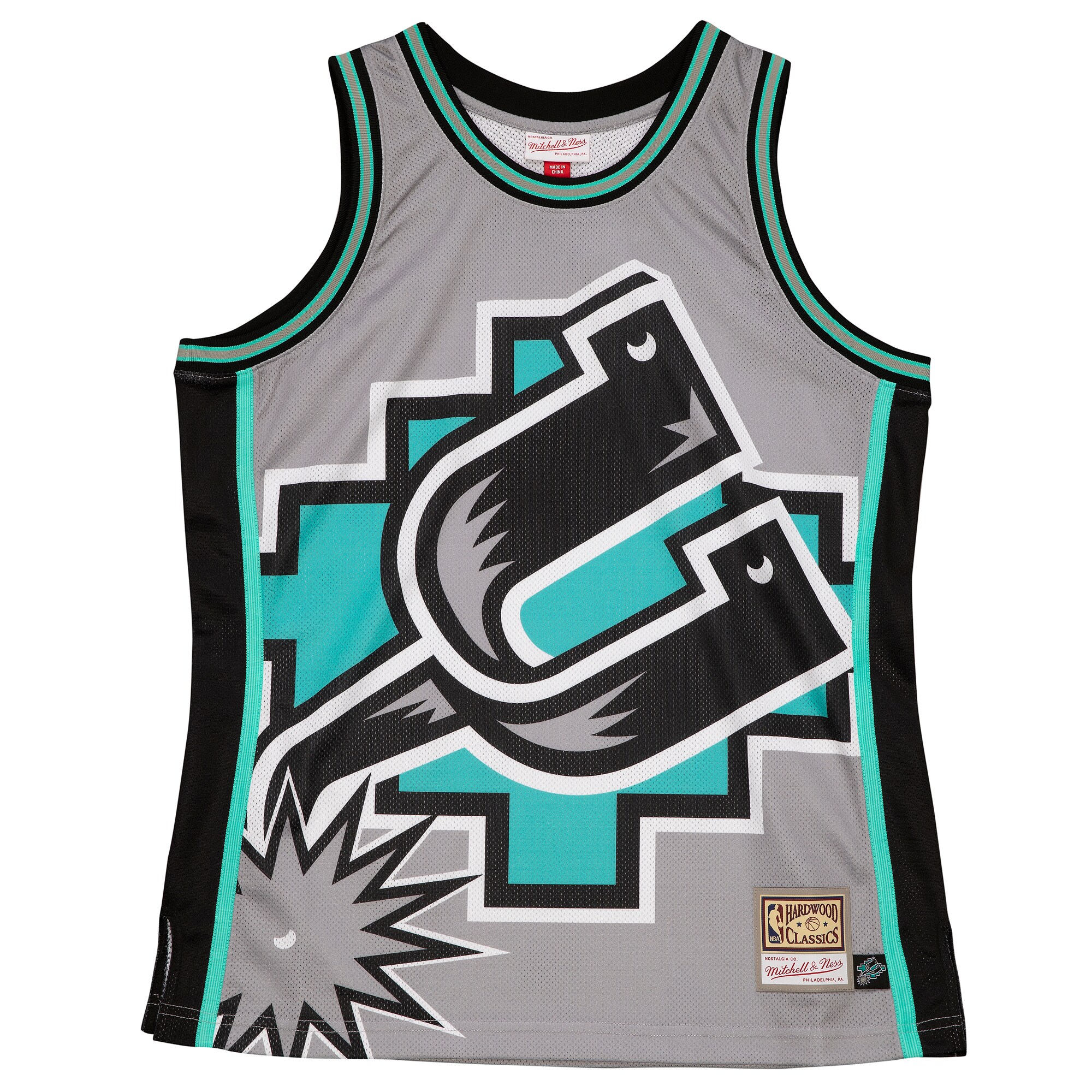 Alternative view of San Antonio Spurs Mitchell & Ness Hardwood Classics Blown Out Fashion Basketball Jersey - Gray