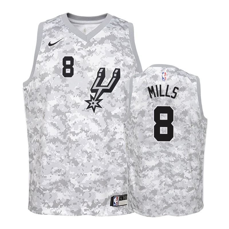 San Antonio Spurs Patty Mills #8 Camo Earned Basketball Jersey -youth