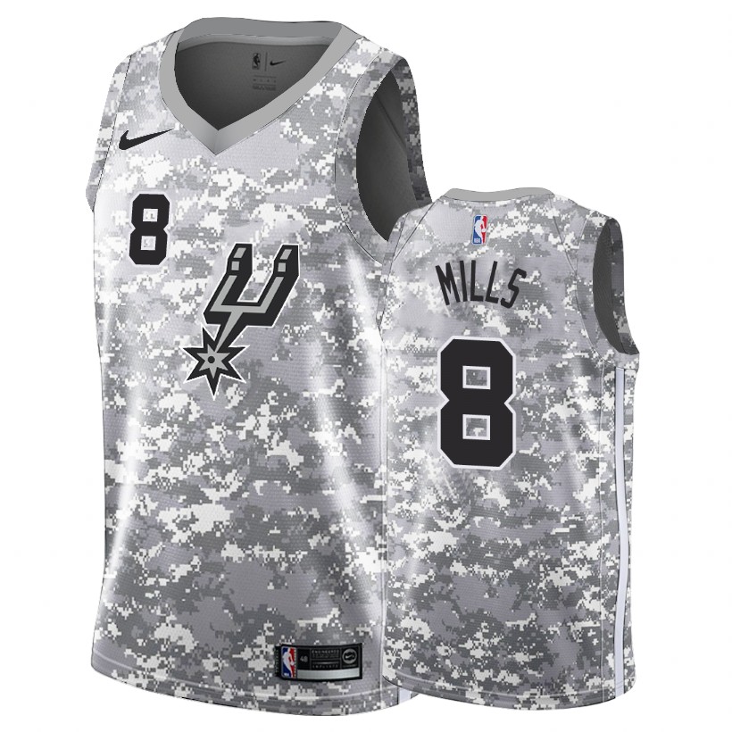 San Antonio Spurs Patty Mills Camo Earned Edition Basketball Jersey