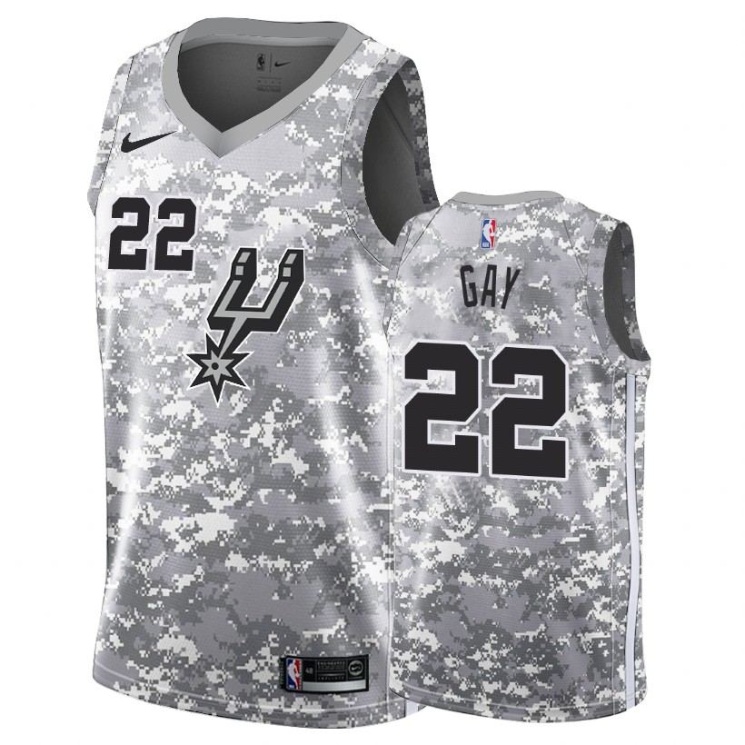 San Antonio Spurs Rudy Gay Camo Earned Edition Basketball Jersey