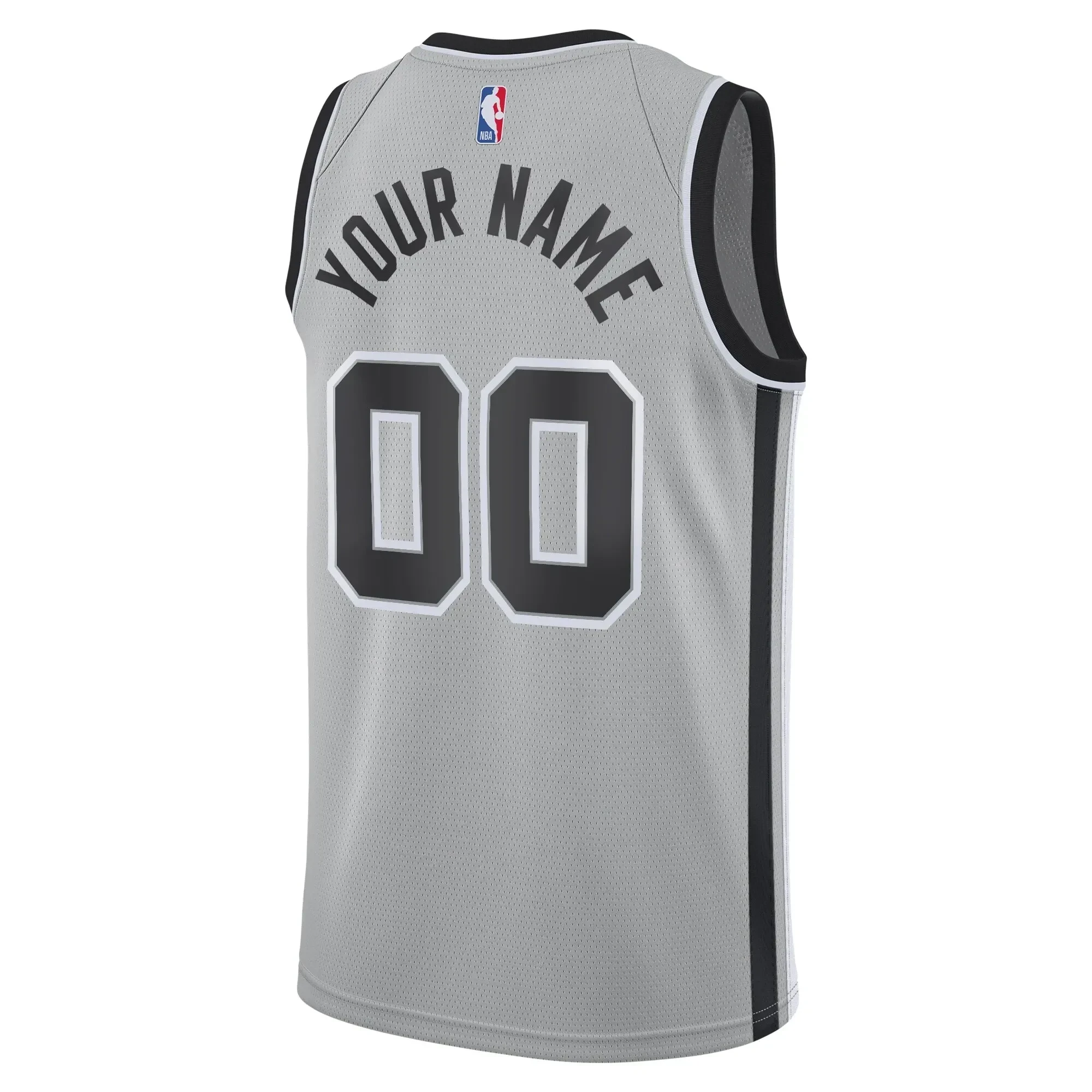 Alternative view of San Antonio Spurs Swingman Custom Basketball Jersey - Statement Edition - Silver - JS252 