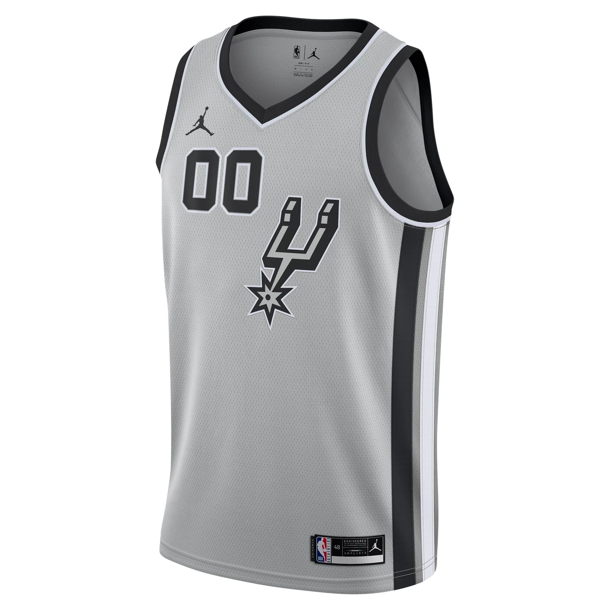 Alternative view of San Antonio Spurs Swingman Custom Basketball Jersey - Statement Edition - Silver - JS636 