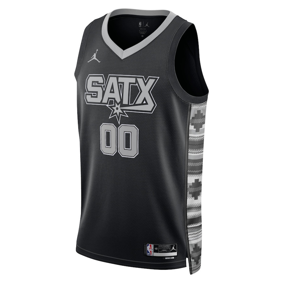 Alternative view of San Antonio Spurs Unisex Swingman Custom Basketball Jersey - Statement Edition - Black - JS496 