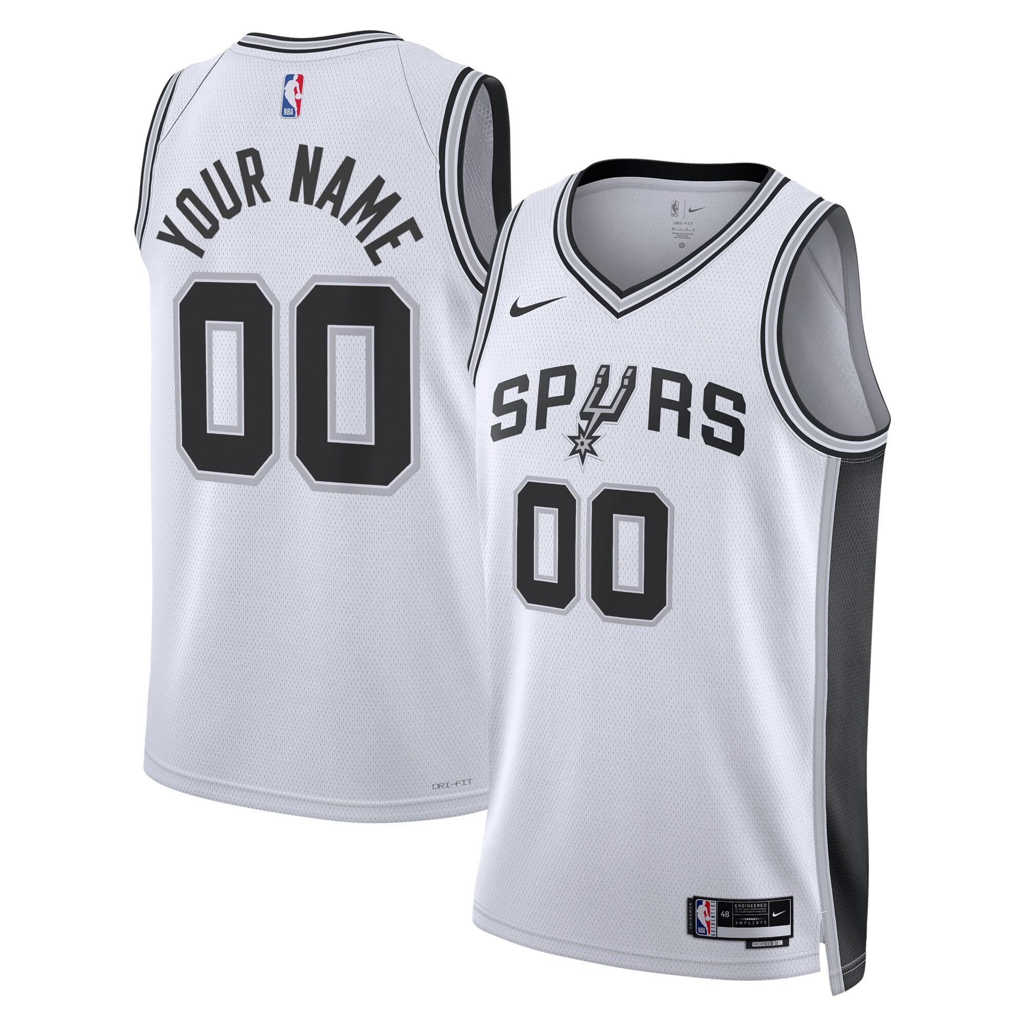 San Antonio Spurs Unisex Swingman Custom Basketball Jersey White - Association Edition