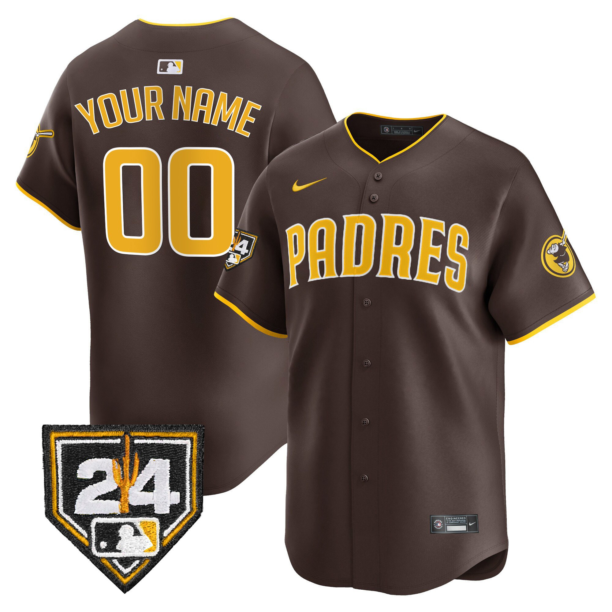 San Diego Padres 2024 Spring Training Custom Men Baseball Jersey - Brown 