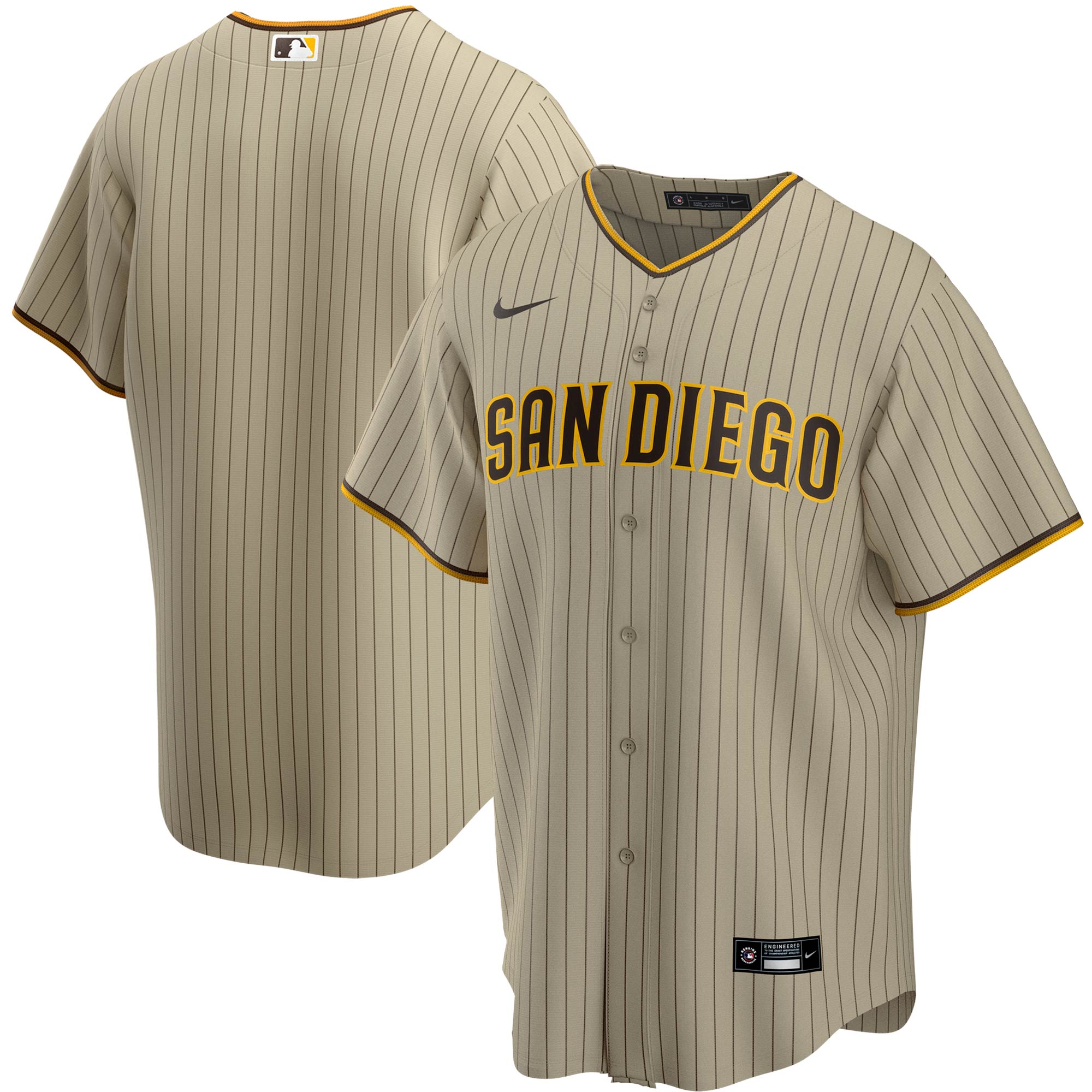 San Diego Padres Alternate Replica Team Baseball Jersey – Tan