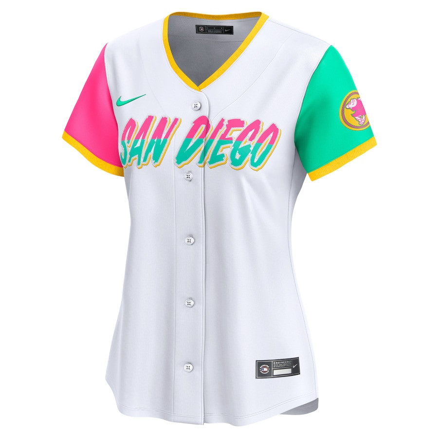Alternative view of San Diego Padres City Connect Limited Women Baseball Jersey - White 