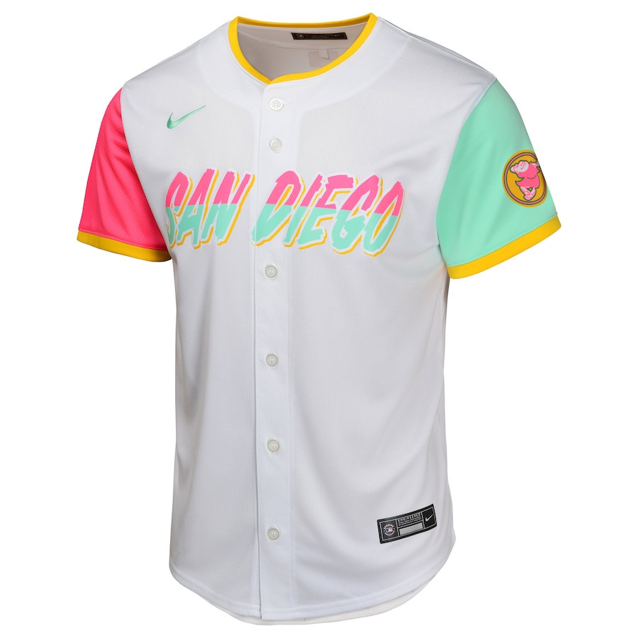 Alternative view of San Diego Padres City Connect Limited YOUTH Baseball Jersey - White 