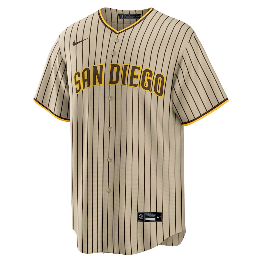 Alternative view of San Diego Padres Custom Alternate Men Baseball Jersey - Tan 