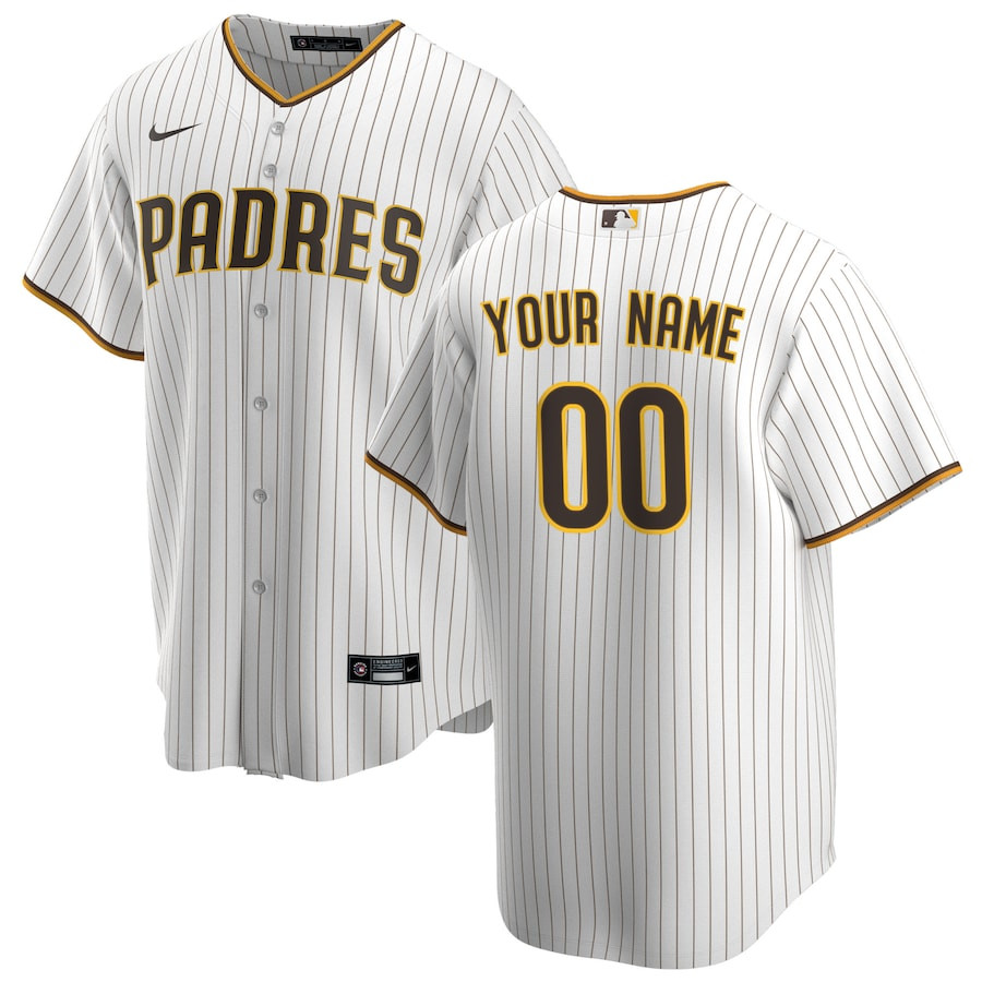 San Diego Padres Custom Home Men Baseball Jersey - White 