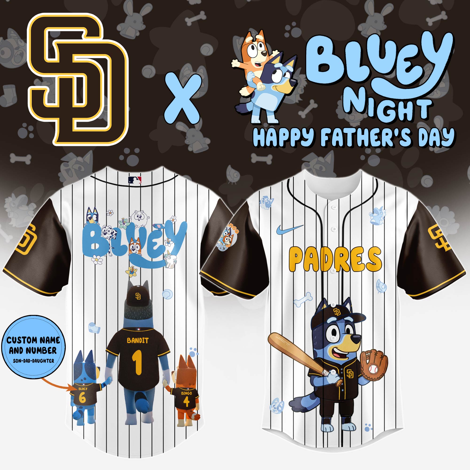 San Diego Padres Happy Father’s Day Limited Edition Custom Baseball Jersey 2025