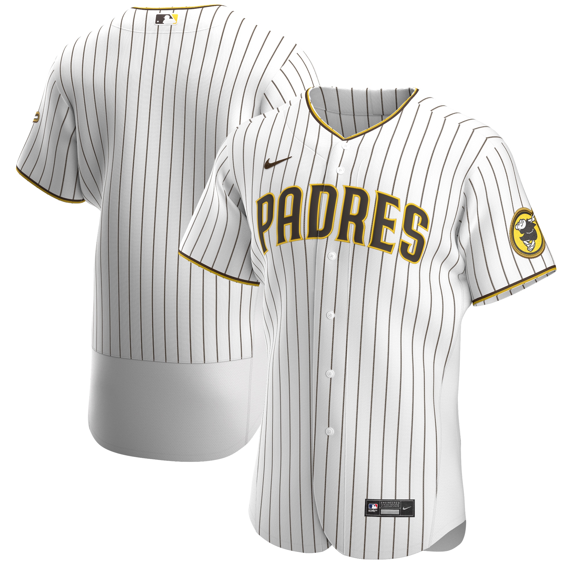 San Diego Padres Home Authentic Team Baseball Jersey - White/brown
