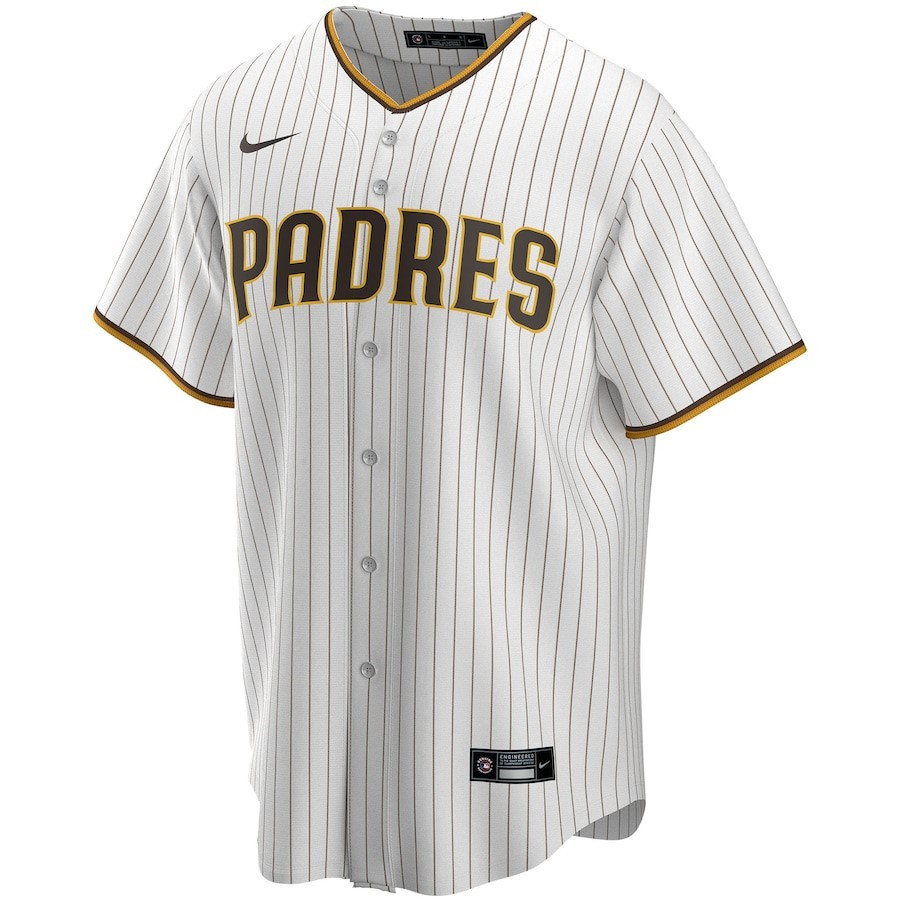 Alternative view of San Diego Padres Home Custom Men Baseball Jersey - White 