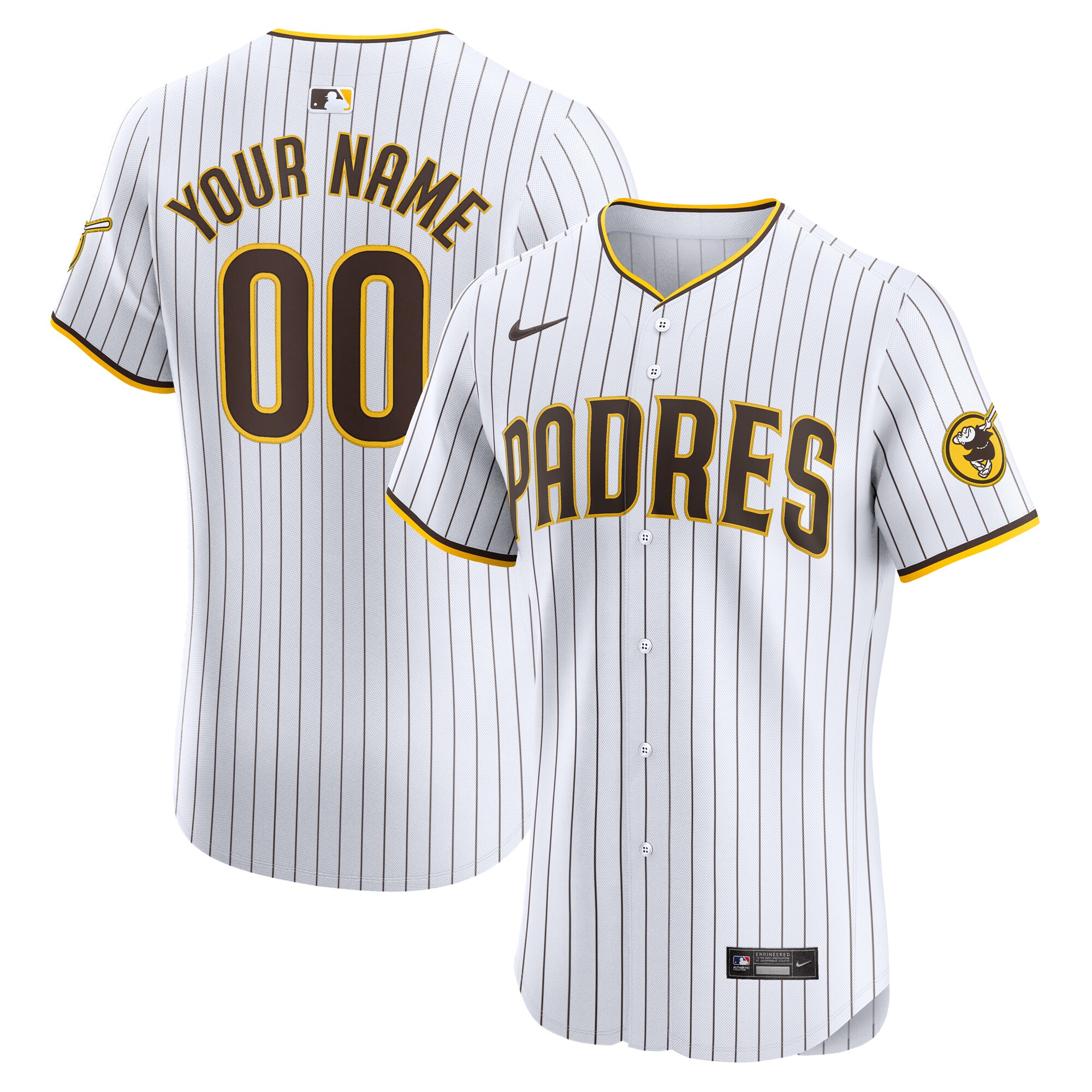 San Diego Padres Home Elite Custom Baseball Jersey - White