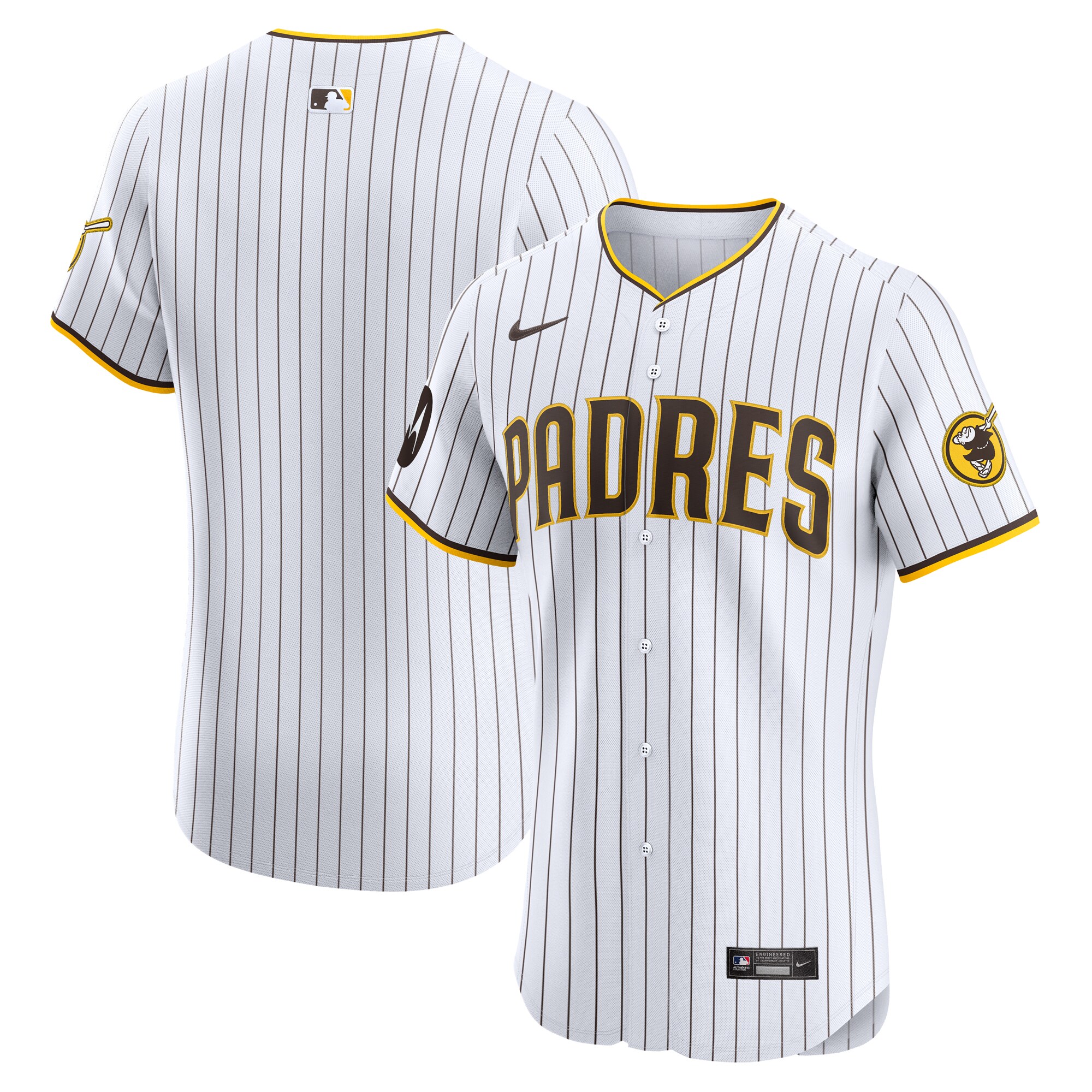 San Diego Padres Home Elite Patch Baseball Jersey - White