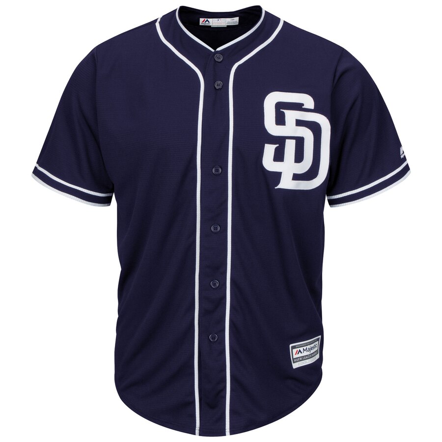 Alternative view of San Diego Padres Majestic Big And Tall Alternate Cool Base Replica Team Baseball Jersey - Navy