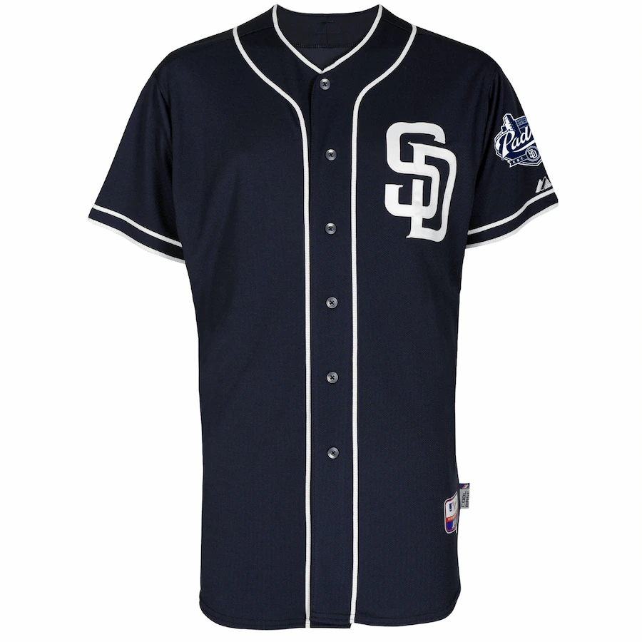 Alternative view of San Diego Padres Majestic Team Authentic Baseball Jersey - Navy