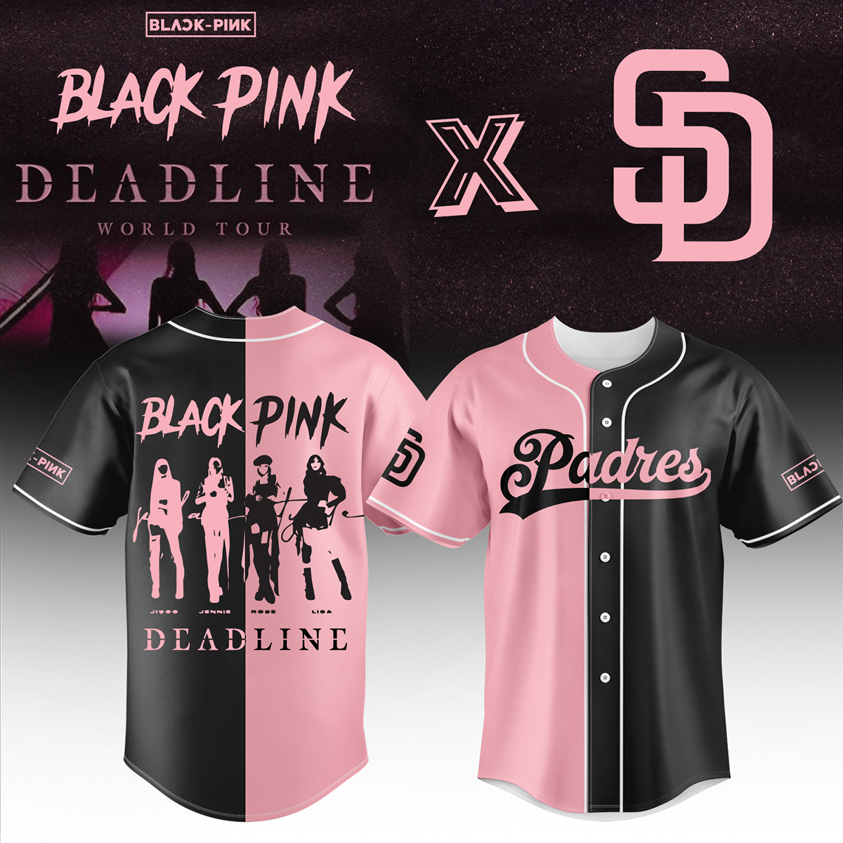 San Diego Padres Mlb X Blackpink Custom Baseball Jersey