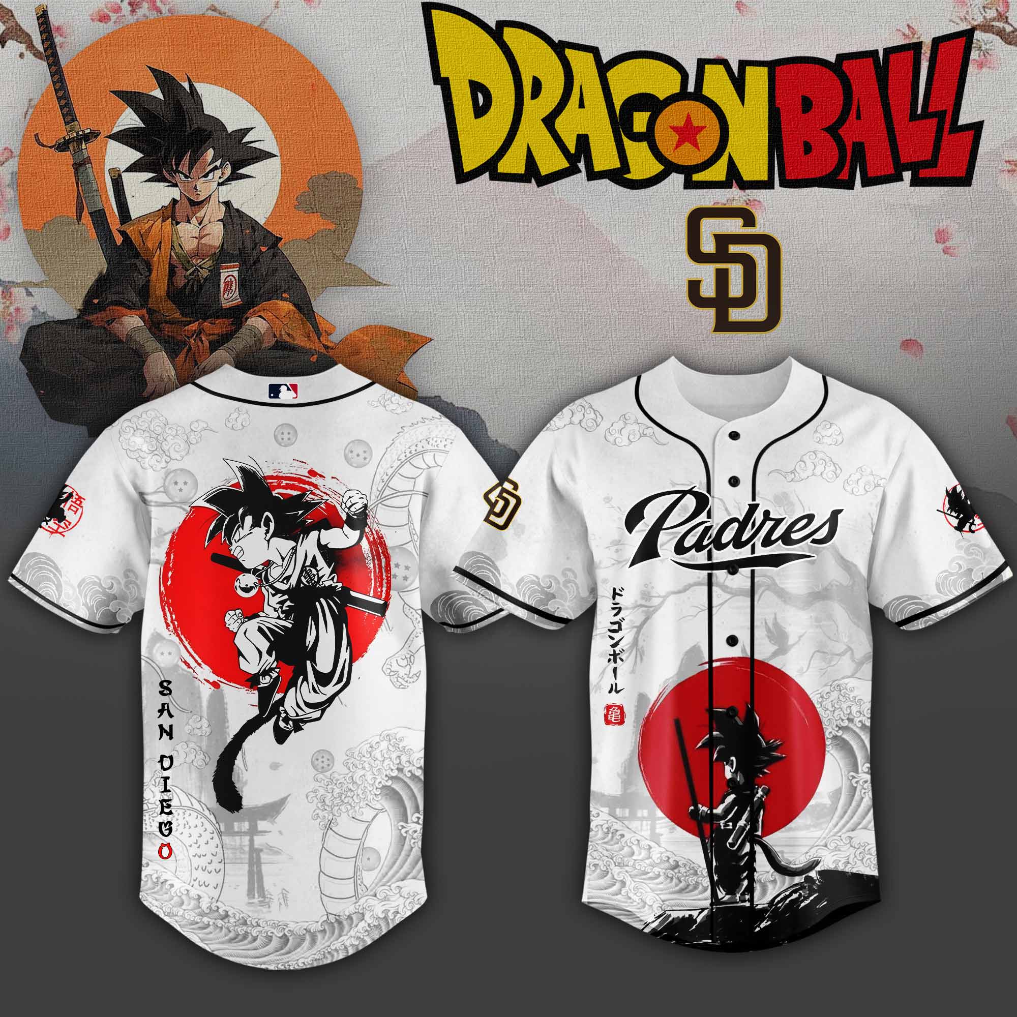San Diego Padres Mlb X Dragon Ball Super Saiyan Custom Baseball Jersey Collection