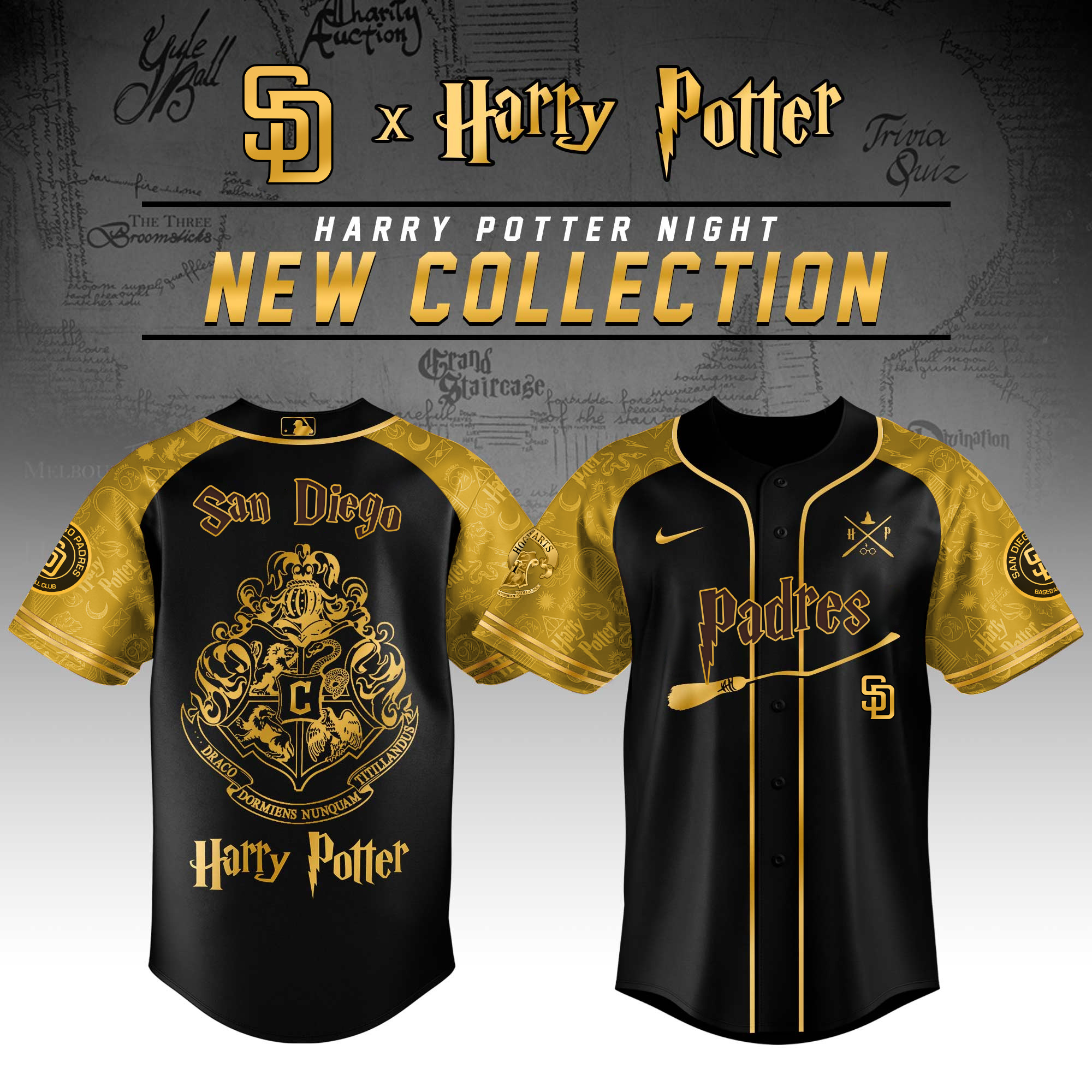 San Diego Padres Mlb X Harry Potter Hufflepuff House Custom Baseball Jersey