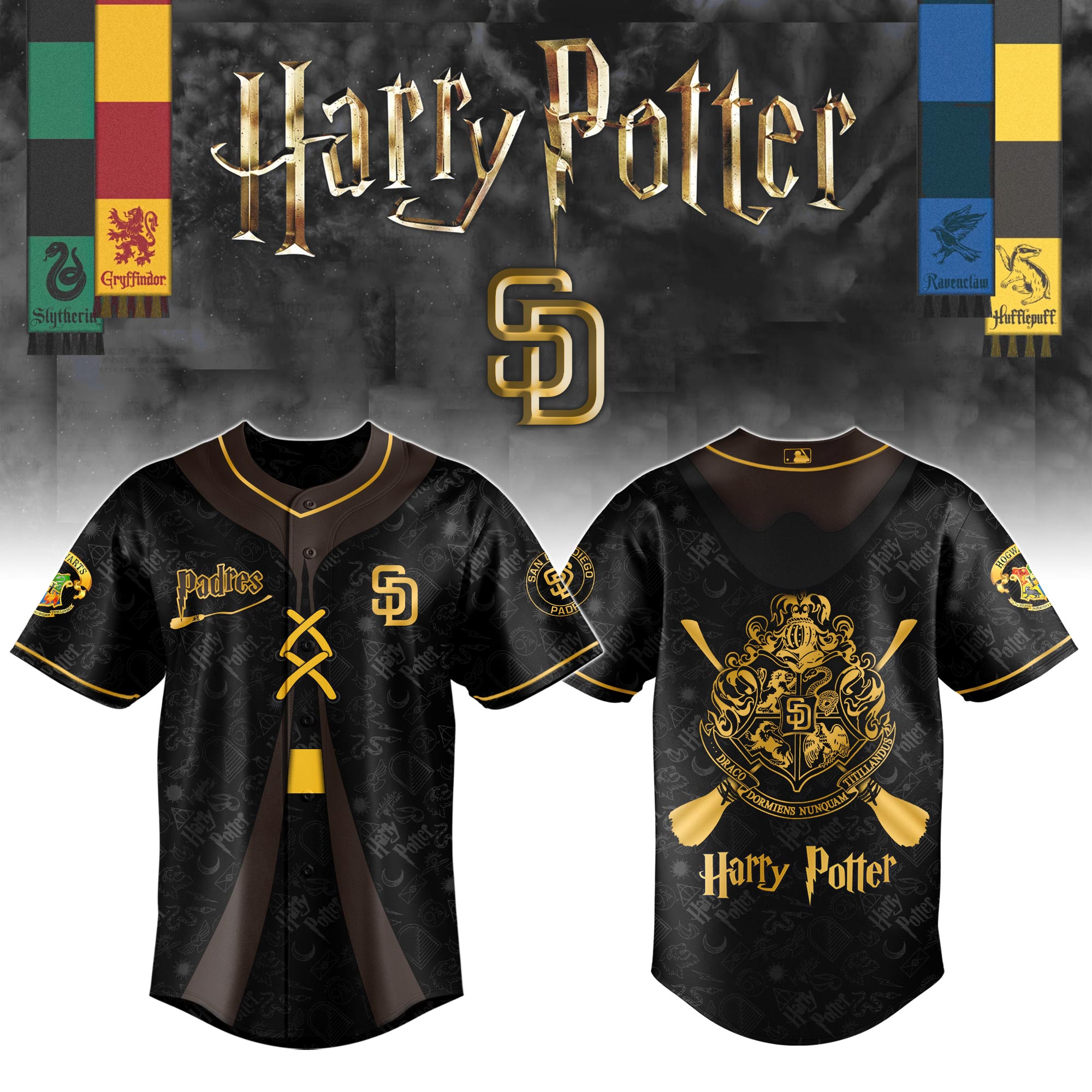 San Diego Padres Mlb X Harry Potter Night Custom Baseball Jersey