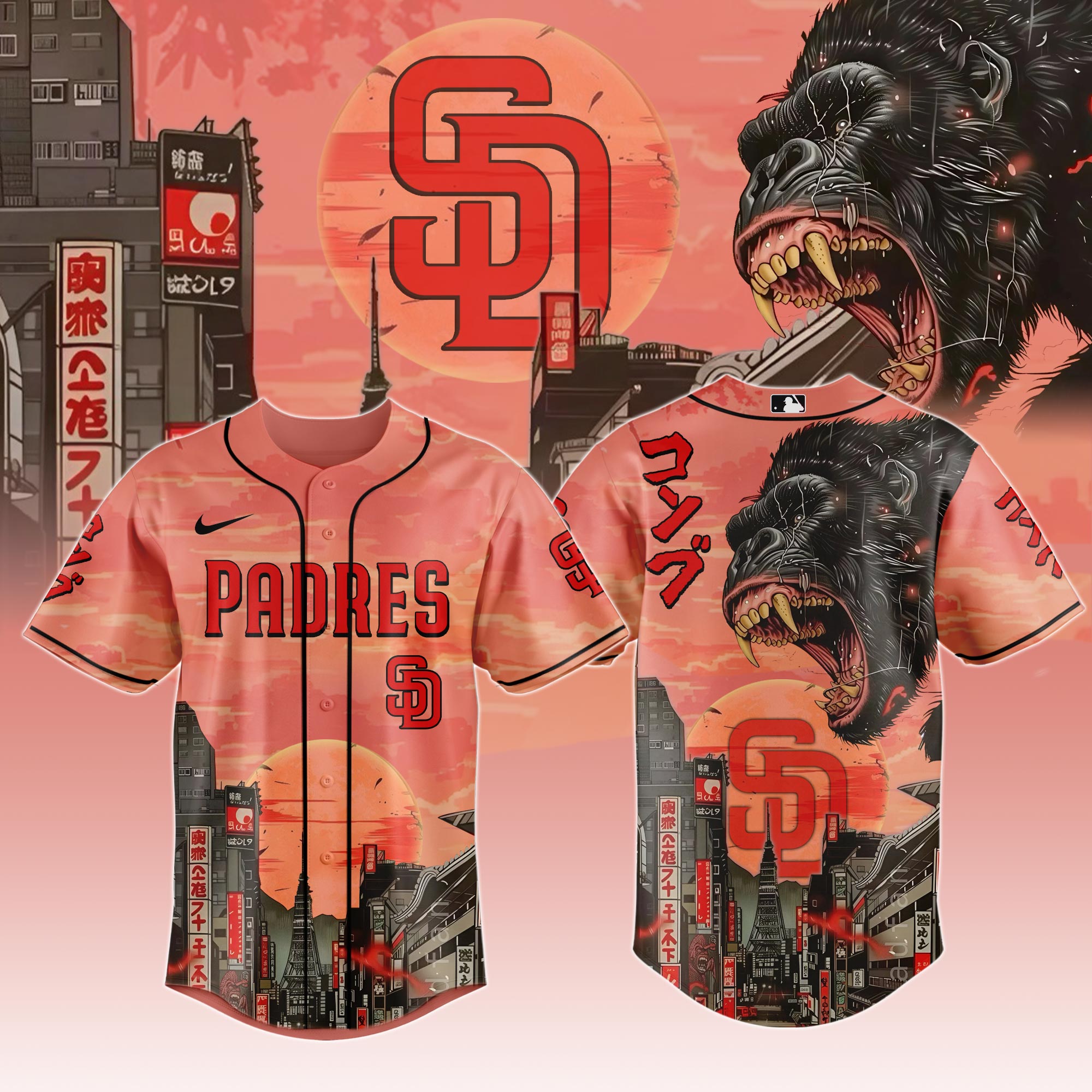 San Diego Padres Mlb X Kong Collection 1 Custom Baseball Jersey