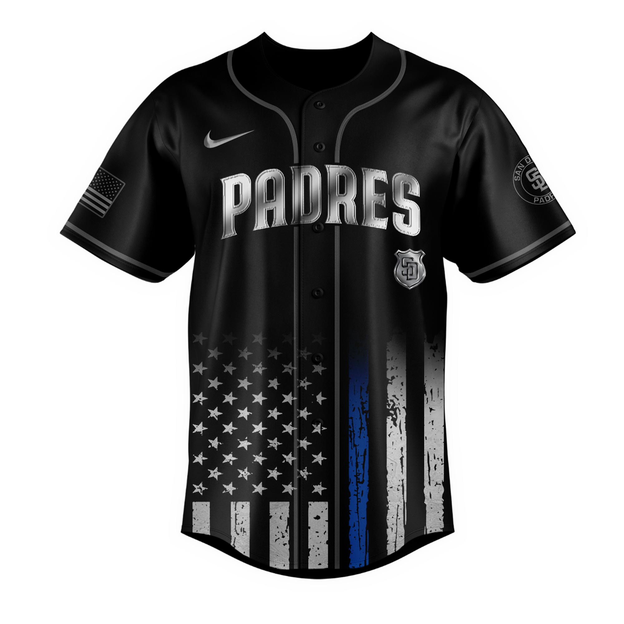 Alternative view of San Diego Padres Mlb X Law Enforcement Night Edition Custom Baseball Jersey 2025