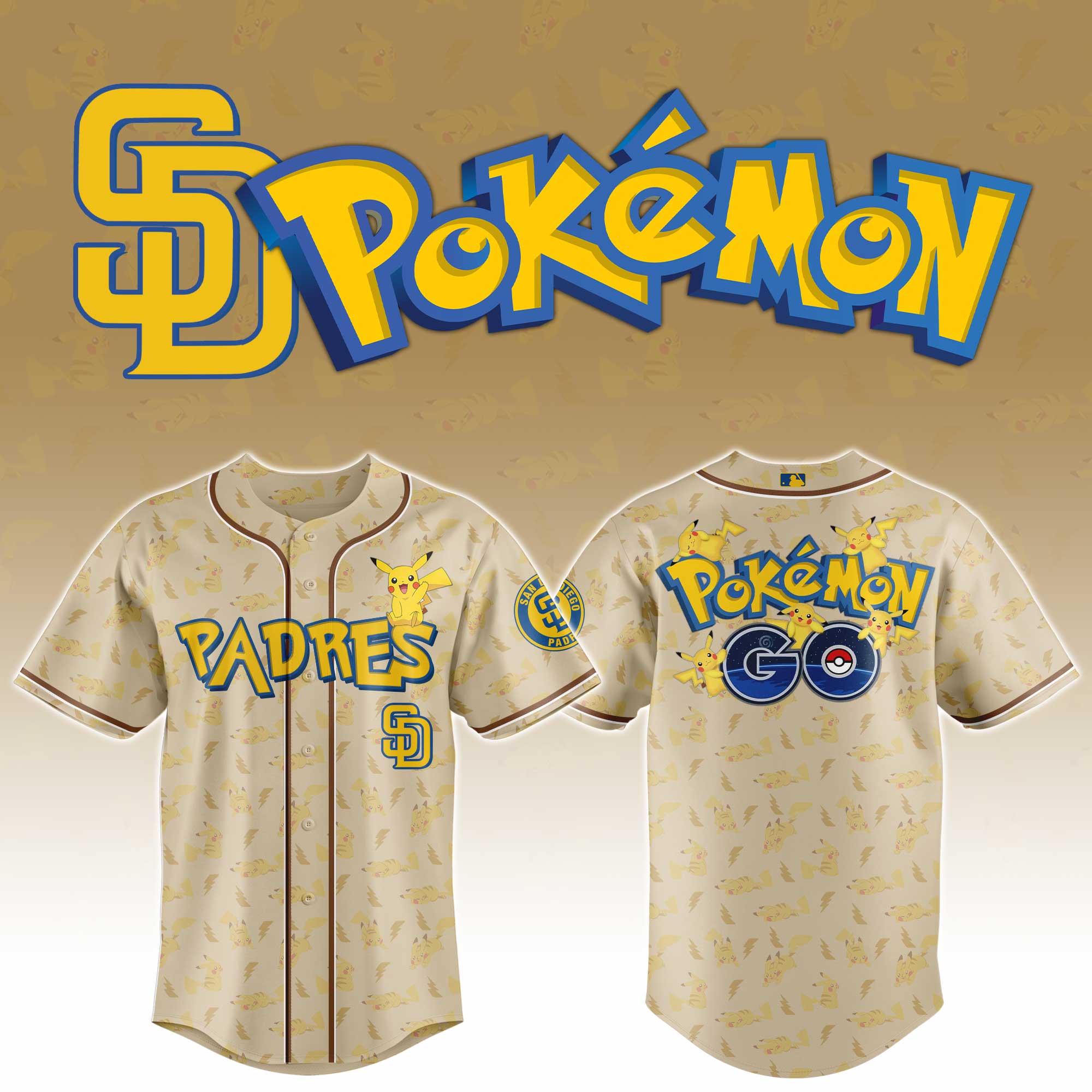 San Diego Padres Mlb X Pokemon Go Custom Baseball Jersey