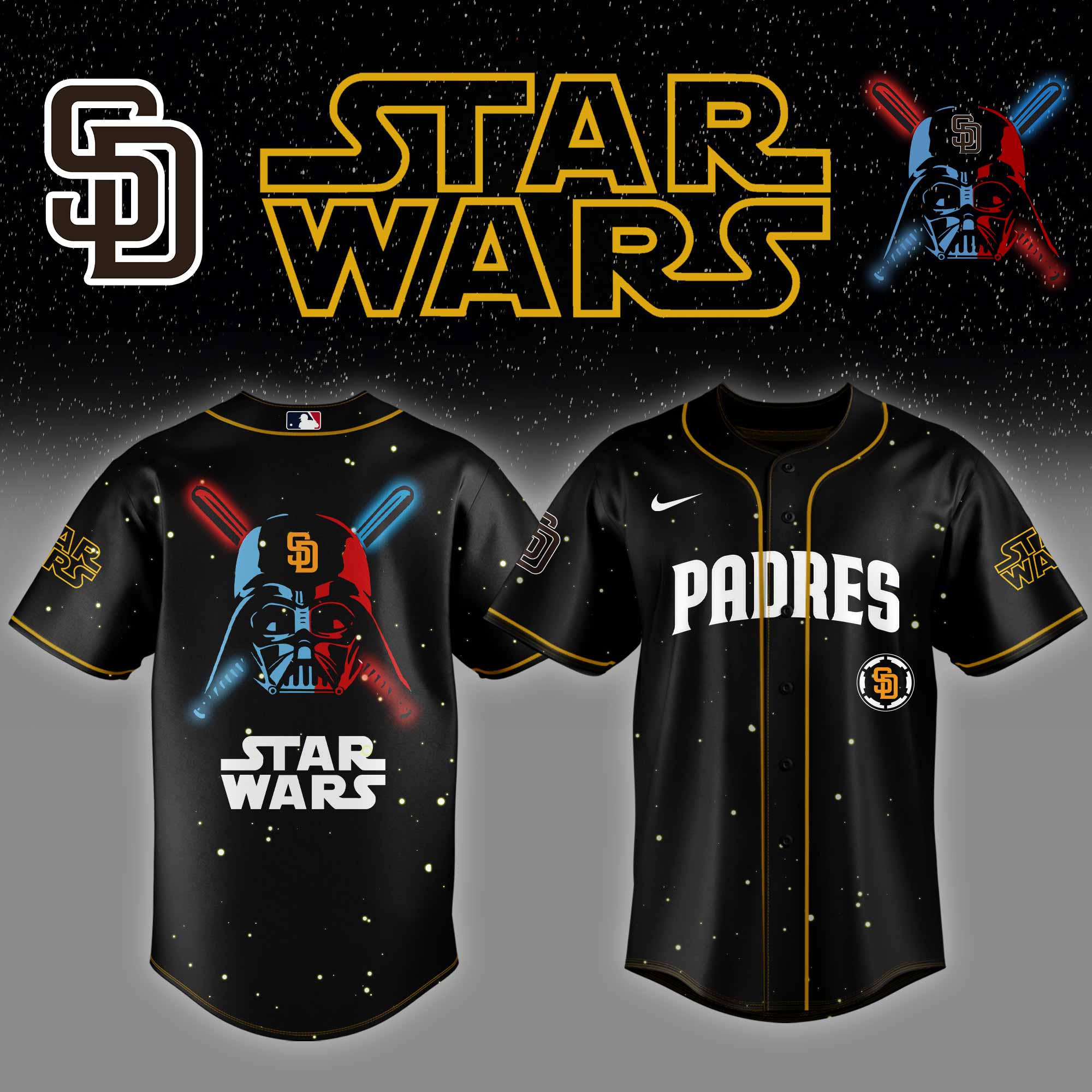 San Diego Padres Mlb X Starwars Custom Baseball Jersey